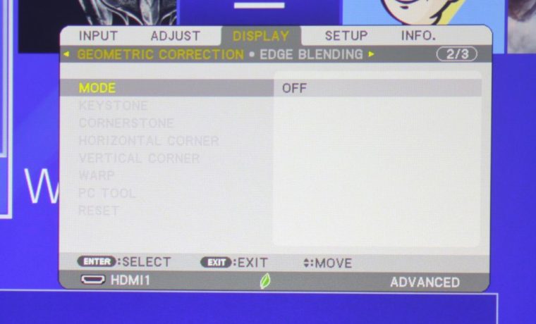 NEC NP-PA653UL Display Menu - Geometric Correction