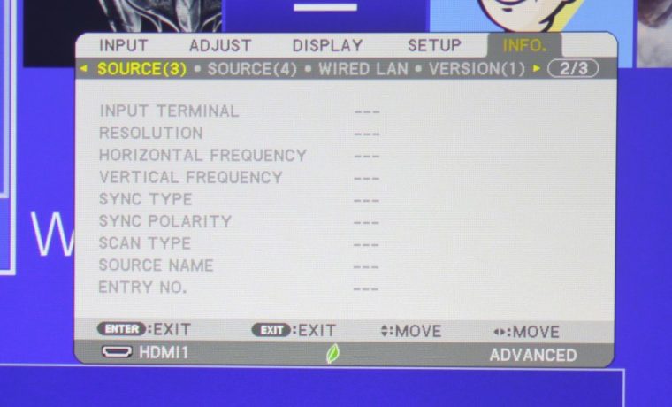 NEC NP-PA653UL Info Menu - Source 3