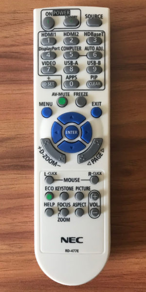 NEC-NP-MC382W_Remote-Control