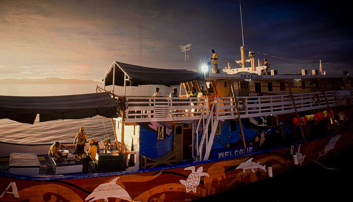 boat at dusk